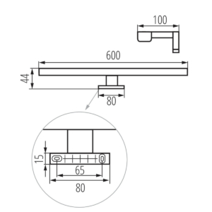 Kép 5/5 - Kanlux ASTIM tükörvilágító LED lámpa 12W, fehér, 4000K, 1250 lumen, 60 cm