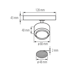 Kép 4/4 - Kanlux Sínre szerelhető lámpatest BTL 18W-940-B
