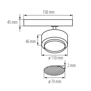 Kép 3/3 - Kanlux Sínre szerelhető lámpatest BTL 28W-930-W