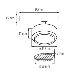 Kép 4/4 - Kanlux Sínre szerelhető lámpatest BTL 38W-940-W