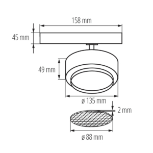 Kép 5/5 - Kanlux Sínre szerelhető lámpatest BTL 38W-940-B