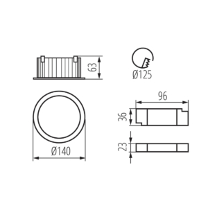 Kép 7/7 - Kanlux Lámpatest TIBERI PRO 20W-940-W