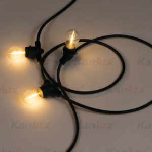 Kép 3/16 - Kanlux fényfüzér 5 x 10 W, E27, IP44, Fekete, 220-240 V