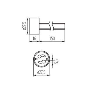 Kép 2/2 - Kanlux GU10 kerámia foglalat 230V