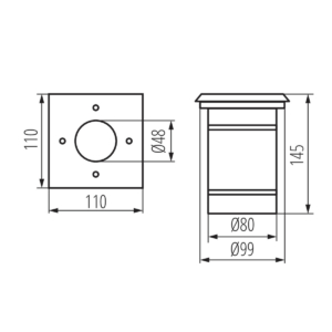Kép 6/6 - Kanlux Berg DL-10L lámpatest járófelületbe (GU10 foglalat) négyzet