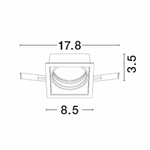 Kép 2/2 - Nova Luce Wall washer besüllyesztő keret fekete