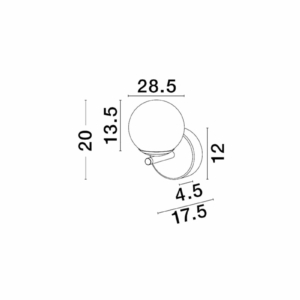Kép 3/3 - Nova Luce Nuvole LED falikar fekete