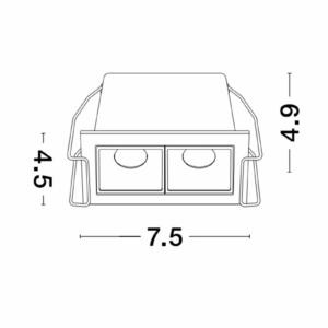 Kép 2/2 - Nova Luce Akira LED besüllyeszthető lámpa fehér
