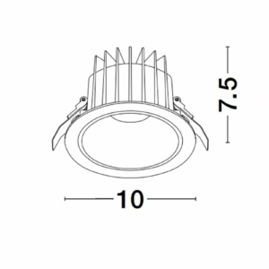 Kép 2/2 - Nova Luce Brady LED besüllyeszthető lámpa fehér