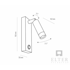 Kép 2/2 - TK Ligthing Enzo LED falikar arany
