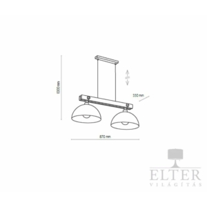 Kép 2/2 - TK Lighting Oslo függeszték fekete