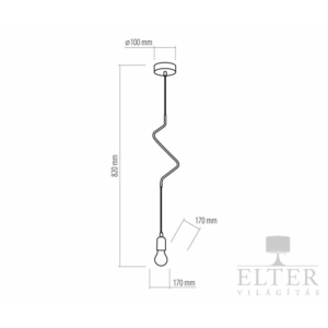 Kép 2/2 - TK Lighting Zigzag függeszték fekete