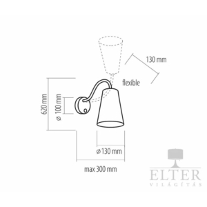 Kép 2/2 - TK Lighting Wire falikar fekete