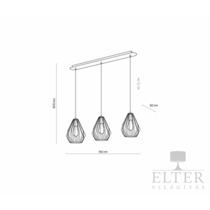 Kép 2/2 - TK Lighting Brylant függeszték arany