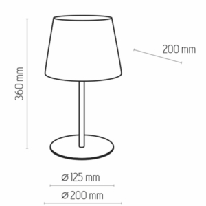 Kép 3/3 - TK Lighting Maja Gray asztali lámpa szürke