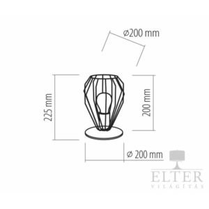 Kép 2/2 - TK Lighting Brylant asztali lámpa fekete