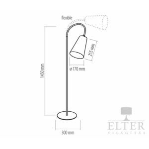 Kép 2/2 - TK Lighting Wire állólámpa narancssárga