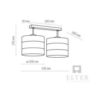 Kép 2/2 - TK Lighting Tago mennyezeti lámpa fekete