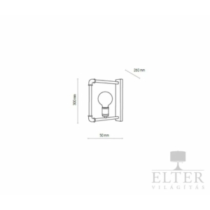 Kép 2/2 - TK Lighting Hydria falikar fekete