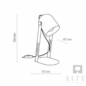 Kép 2/2 - TK Lighting Davis íróasztali lámpa fekete