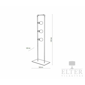 Kép 2/2 - TK Lighting Hydria állólámpa fekete