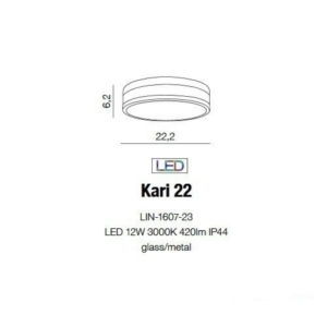 Kép 2/3 - AZzardo Kari LED fürdőszobai mennyezeti lámpa fehér