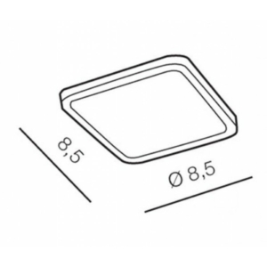 Kép 2/3 - AZzardo Slim Square LED beépíthető fürdőszobai lámpa fehér
