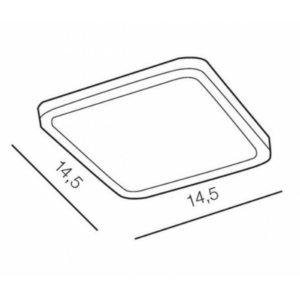 Kép 2/3 - AZzardo Slim Square LED beépíthető fürdőszobai lámpa fekete