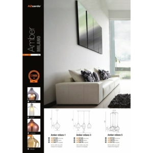 Kép 3/3 - AZzardo Amber Milano függeszték réz (K)