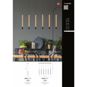 Kép 3/3 - AZzardo Izolda LED függeszték barna