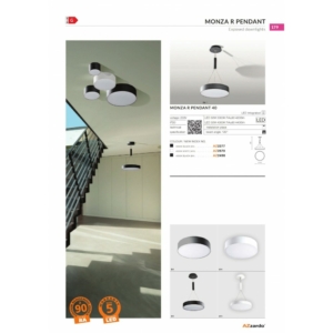Kép 2/2 - AZzardo Monza LED függeszték fekete (K)