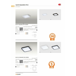 Kép 3/3 - AZzardo Slim Square LED beépíthető fürdőszobai lámpa fehér