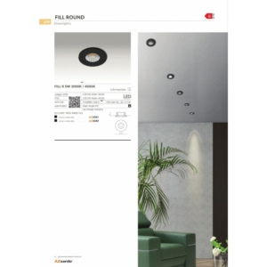 Kép 3/3 - AZzardo Fill LED beépíthető lámpa fekete