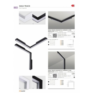 Kép 2/2 - AZzardo Saga Track Magnetic 27-52 LED sínrendszeres sarok lámpa fehér, A, 24W, 4000K, 1300 lm