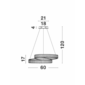 Kép 2/3 - Nova Luce Conceto LED függesztett lámpa króm