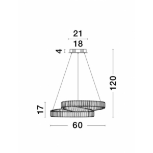 Kép 2/3 - Nova Luce Conceto LED függesztett lámpa arany