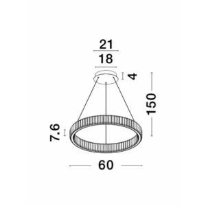 Kép 3/4 - Nova Luce Aurelia LED függesztett lámpa króm