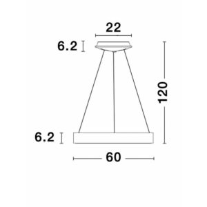 Kép 3/4 - Nova Luce Rando Thin LED függeszték matt arany