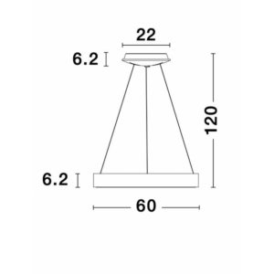 Kép 3/4 - Nova Luce Rando Thin LED függeszték barna