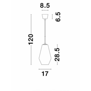 Kép 3/4 - Nova Luce Veiro függeszték füstszínű