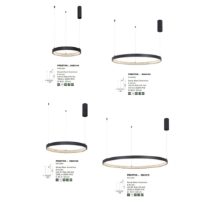 Kép 5/5 - Nova Luce Preston LED függesztett lámpa fekete