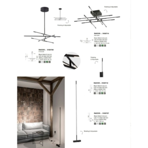 Kép 4/4 - Nova Luce Raccio LED állólámpa fekete