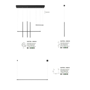 Kép 6/6 - Nova Luce Elettra LED függesztett lámpa fekete