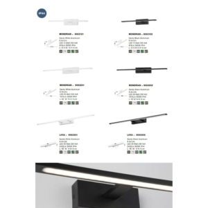 Kép 4/4 - Nova Luce Mondrian LED fürdőszobai fali lámpa fekete