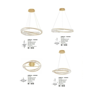 Kép 5/5 - Nova Luce Aurelia LED függesztett lámpa arany