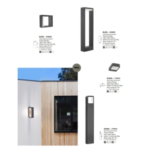 Kép 3/3 - Nova Luce Acqua kültéri LED fali lámpa grafit