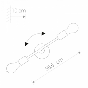 Kép 2/3 - Nowodvorski Sticks fali lámpa arany