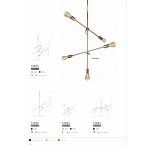 Kép 3/3 - Nowodvorski Sticks fali lámpa arany