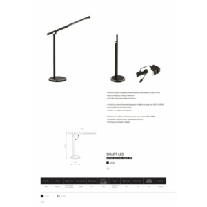 Kép 2/2 - Nowodvorski Smart LED íróasztali lámpa fekete
