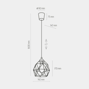 Kép 4/6 - TK Lighting Galaxy függesztett lámpa fekete